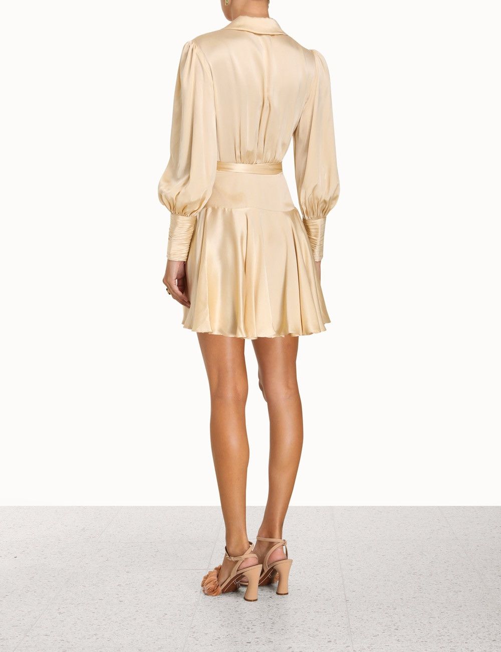 Zimmermann oc11z0425 Silk Wrap Mini Dress in Beige Size XL / US 12-14 / IT 48-50 - 4 Thumbnail