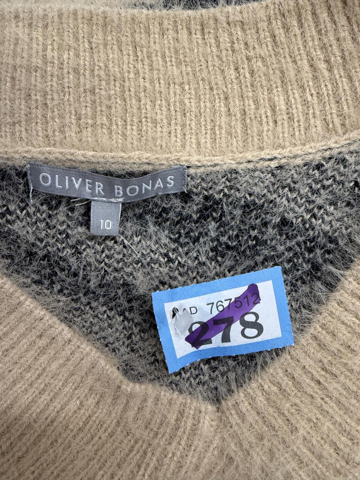 Other Oliver Bonas Beige and Black Zebra Print V-Neck Sweater Size M / US 6-8 / IT 42-44 - 4 Thumbnail