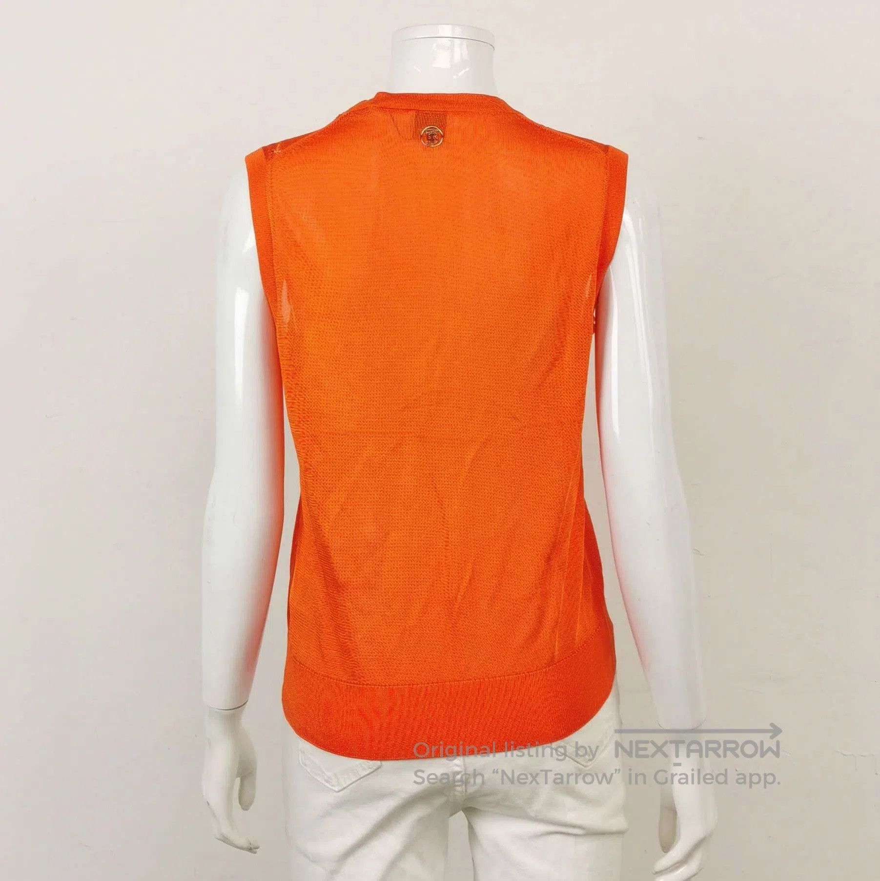 Burberry Burberry Sleeveless Diamond Pattern Orange Top . Size US M / EU 48-50 / 2 - 2 Thumbnail