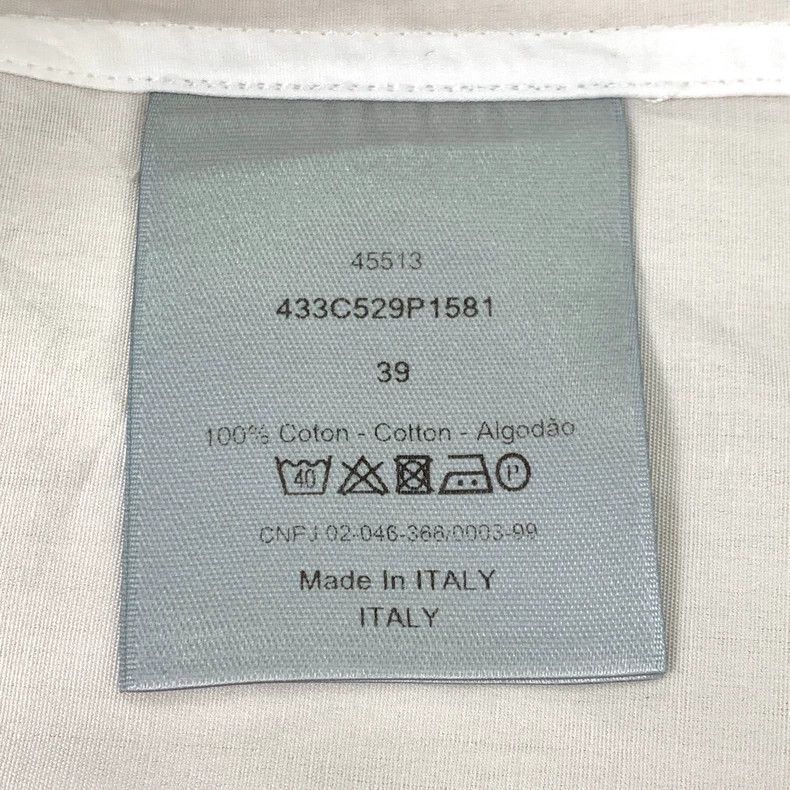 Dior Dior Size 39 White stitching cotton lapel long-sleeved shi Size US XXS / EU 40 - 6 Thumbnail