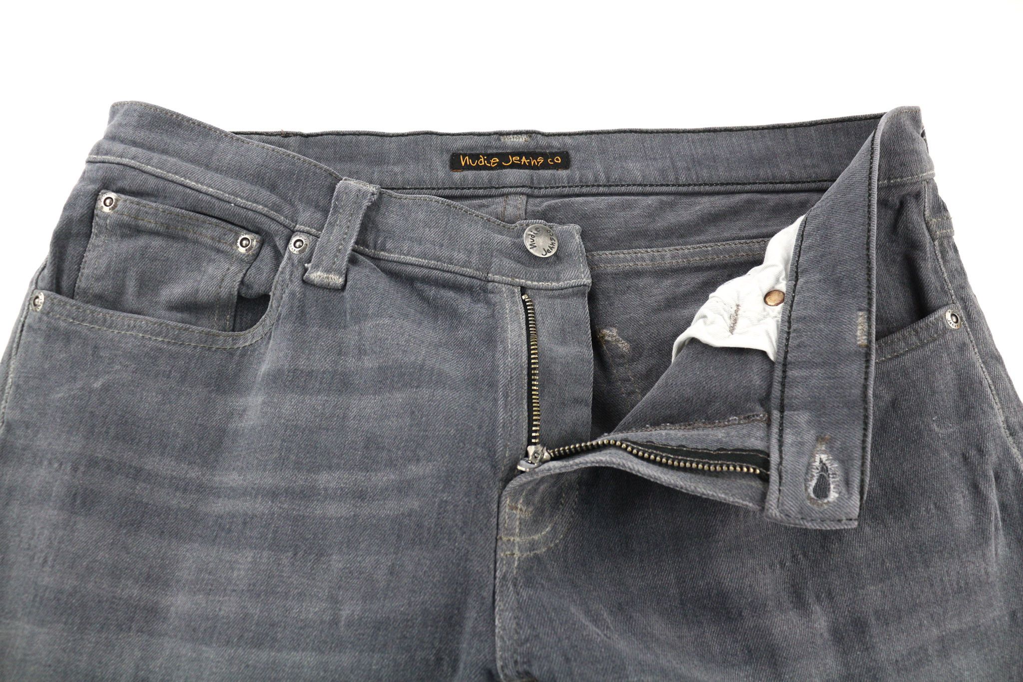 Nudie Jeans TIGHT LONG JOHN W32/L34 Organic Charcoal Logo Zip 80708 Size US 32 / EU 48 - 4 Thumbnail