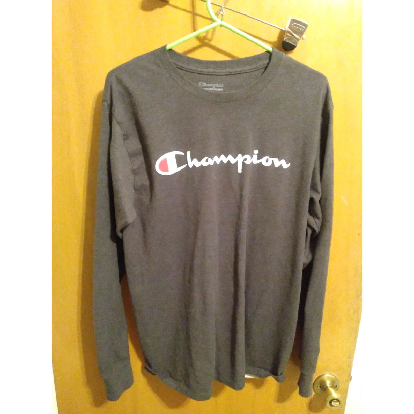 Champion Champion Long Sleeve T-Shirt Men M White Letters 60/40 19" x 27" Size US M / EU 48-50 / 2 - 3 Thumbnail