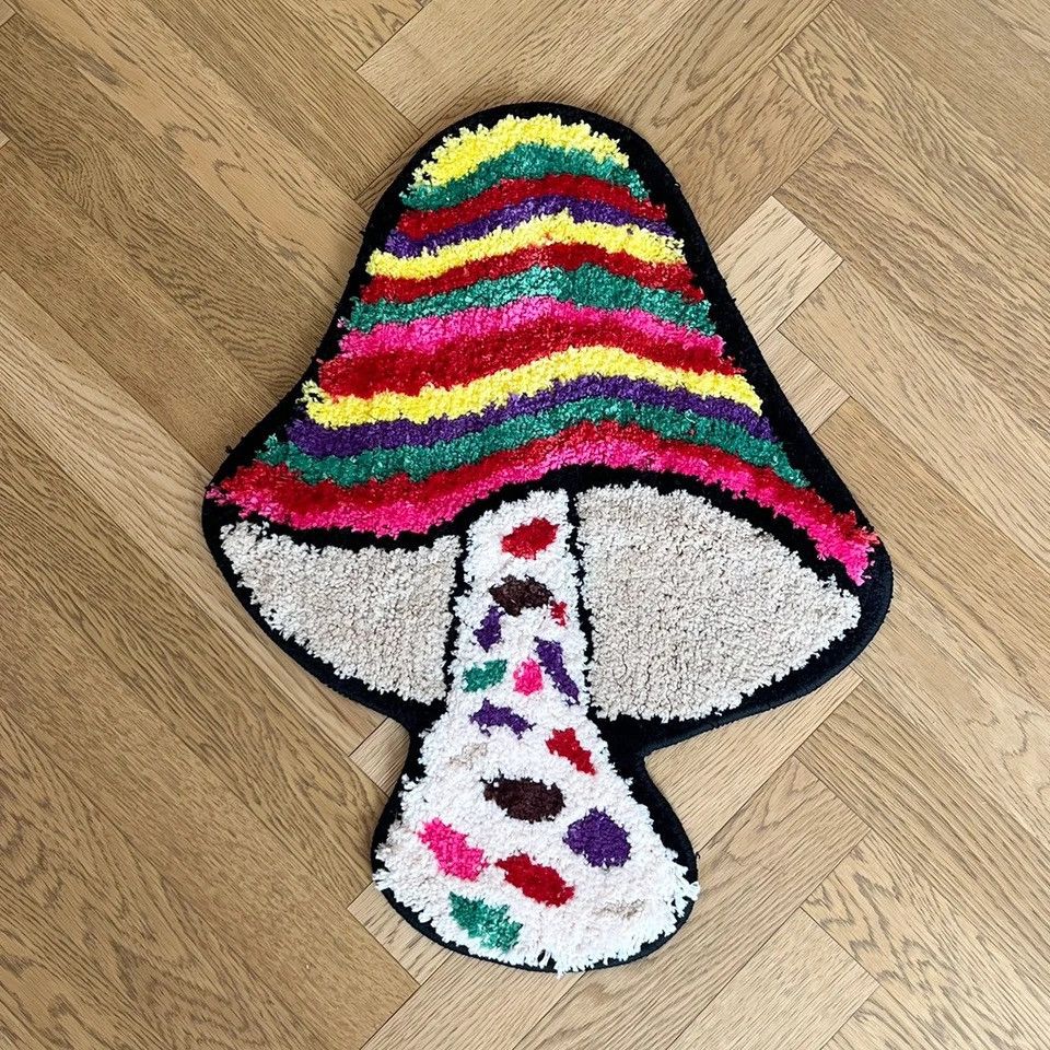 Designer Handmade Colorful Mushrooms Doormat Tufted Rug Carpet Size ONE SIZE - 4 Thumbnail