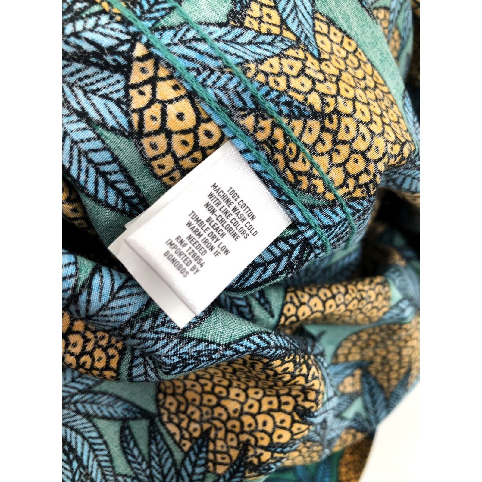 Bonobos BONOBOS PINEAPPLES ALL OVER Hawaiian Aloha Shirt Mens XL Slim Fit Button-Up Short Sleeve Green Blue Orange Size US XL / EU 56 / 4 - 5 Thumbnail