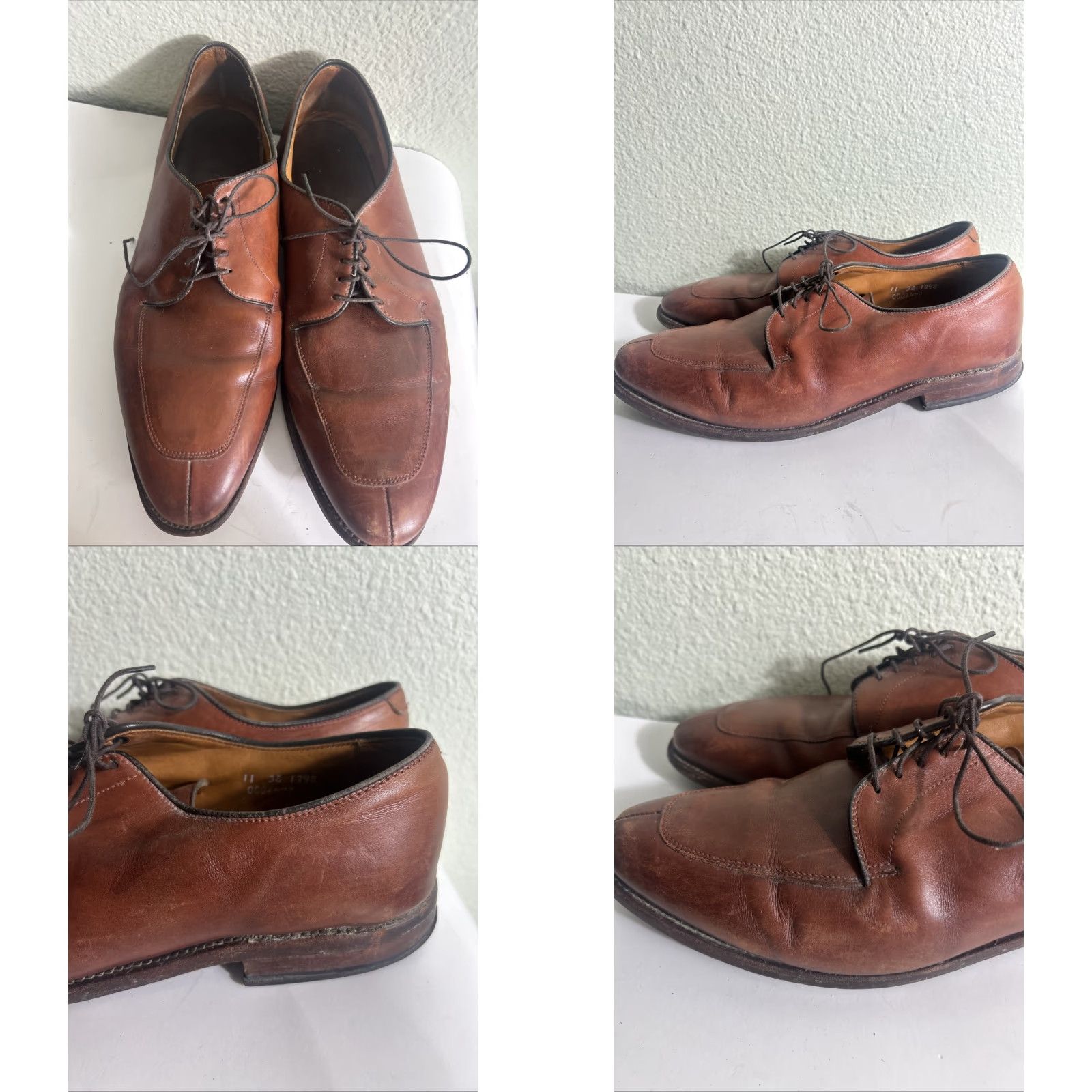 Allen Edmonds Allen Edmonds Delray Split-Toe Lace-Up Oxfords Men 11 Walnut USA Dress Shoes Leather Pattern Solid Size US 11 / EU 44 - 8 Thumbnail