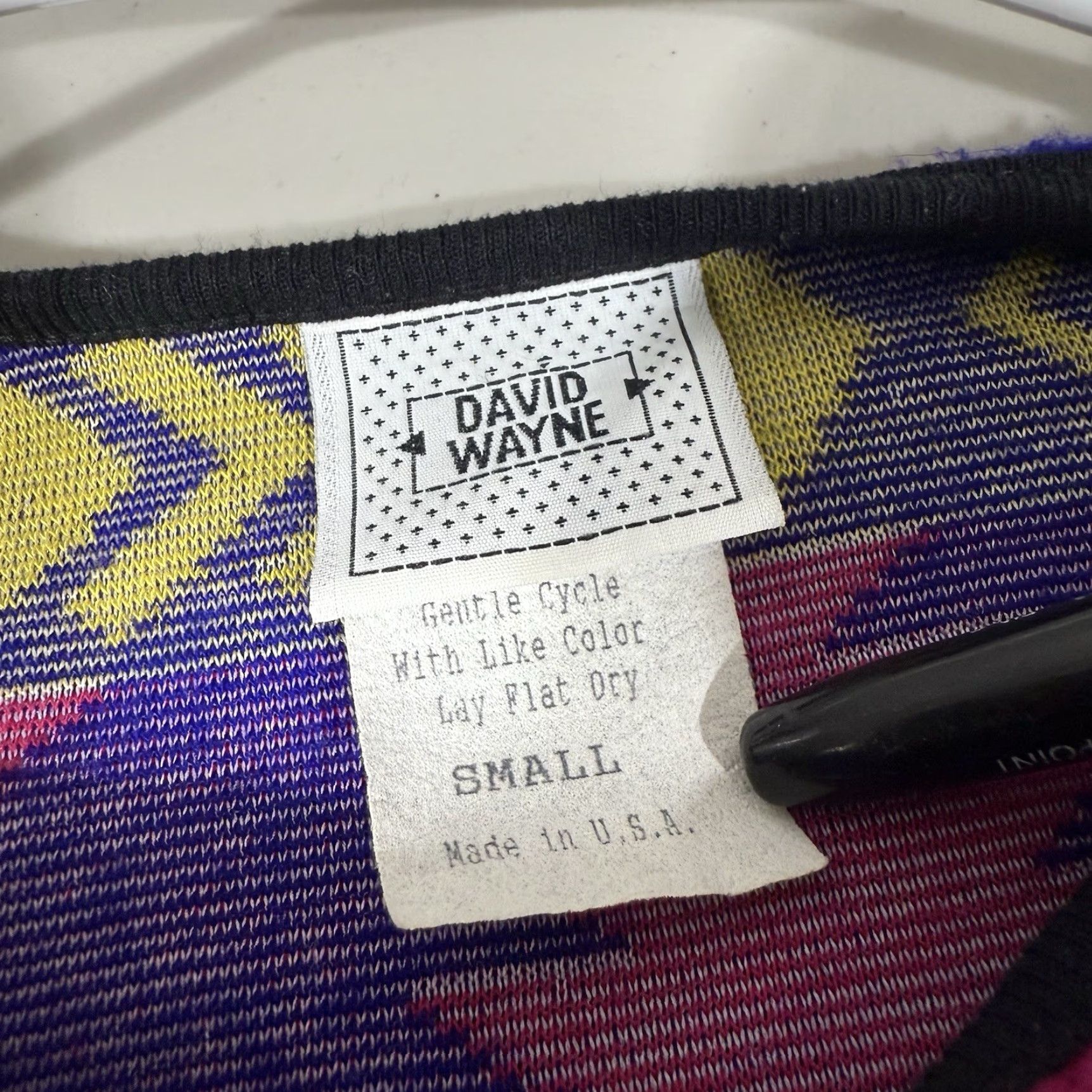 Vintage VINTAGE David Wayne Cardigan Women's S Small 80's Geometric Aztec Purple Fleece Knit Cardigan Accessories Buttons Shoulder Pads Size S / US 4 / IT 40 - 6 Thumbnail