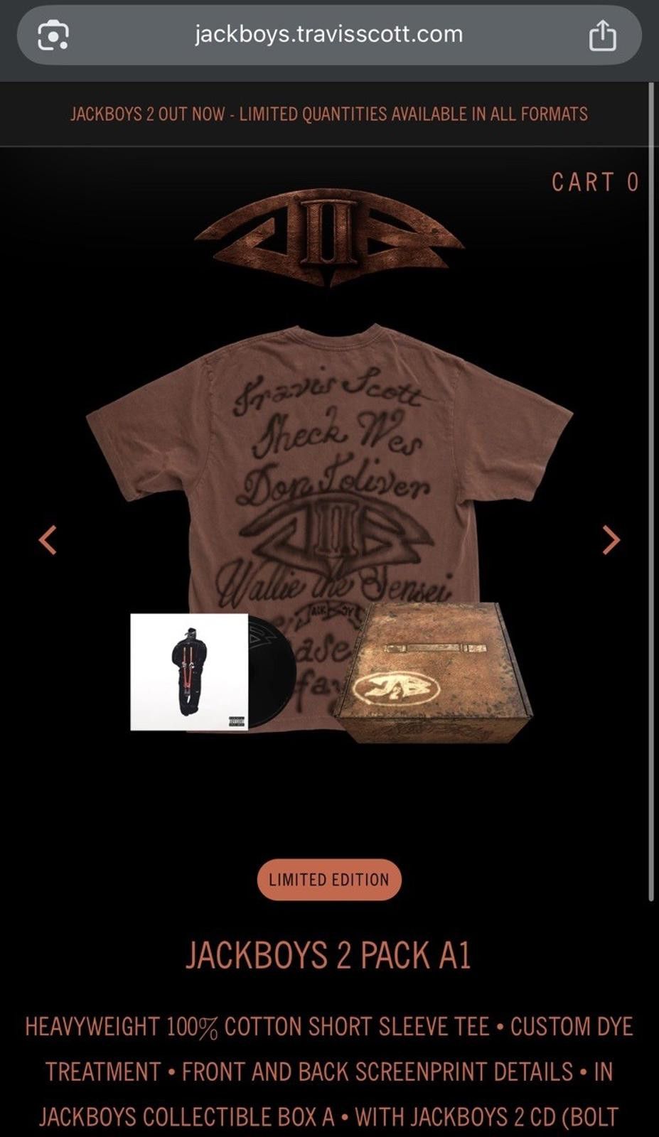 Travis Scott Travis Scott CACTUS JACK Jackboys 2 T-Shirt CD Box Set Large Size US L / EU 52-54 / 3 - 8 Thumbnail