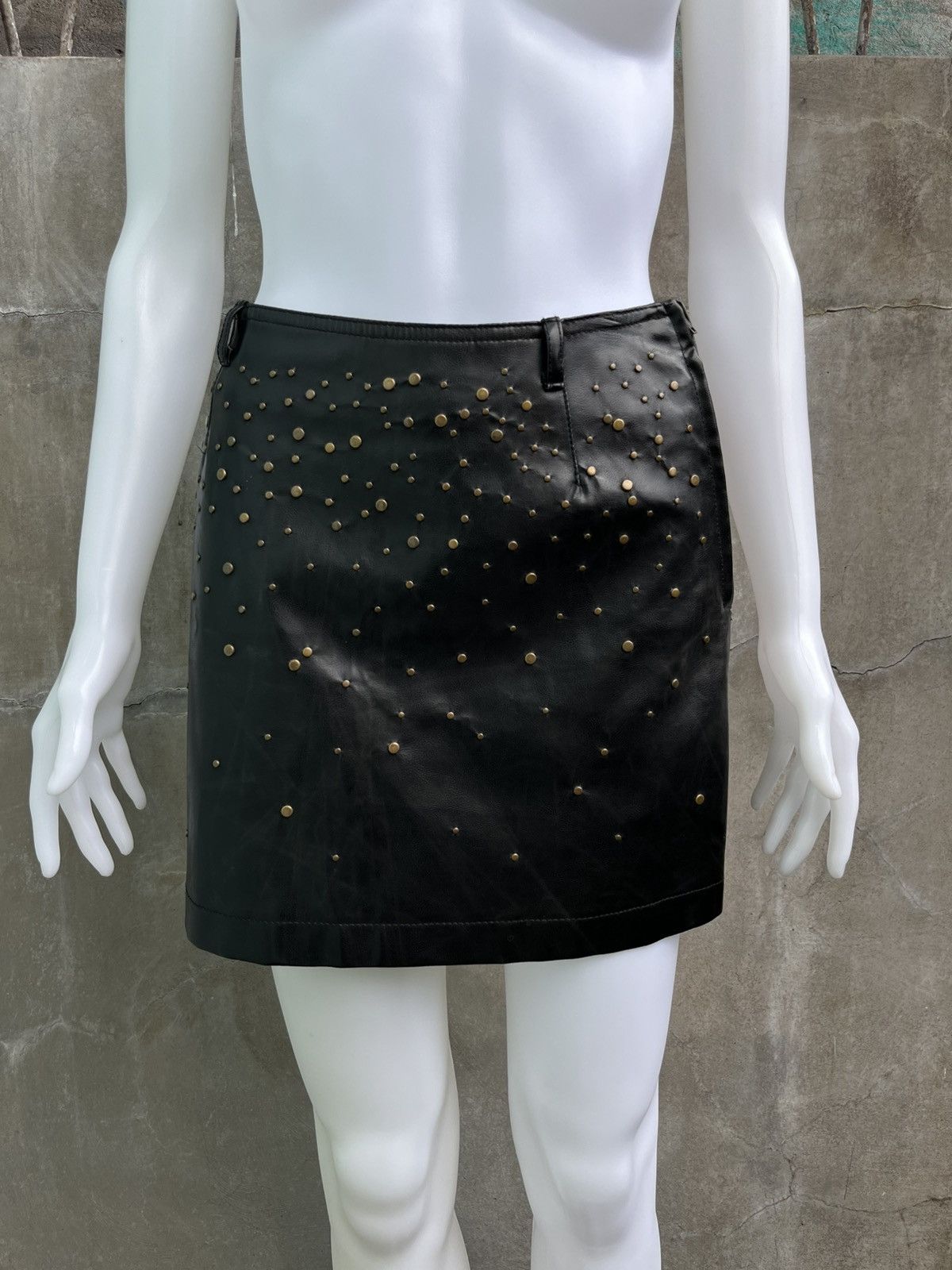 Moschino Studded Leather Skirt Size 27" / US 4 / IT 40 - 1 Thumbnail