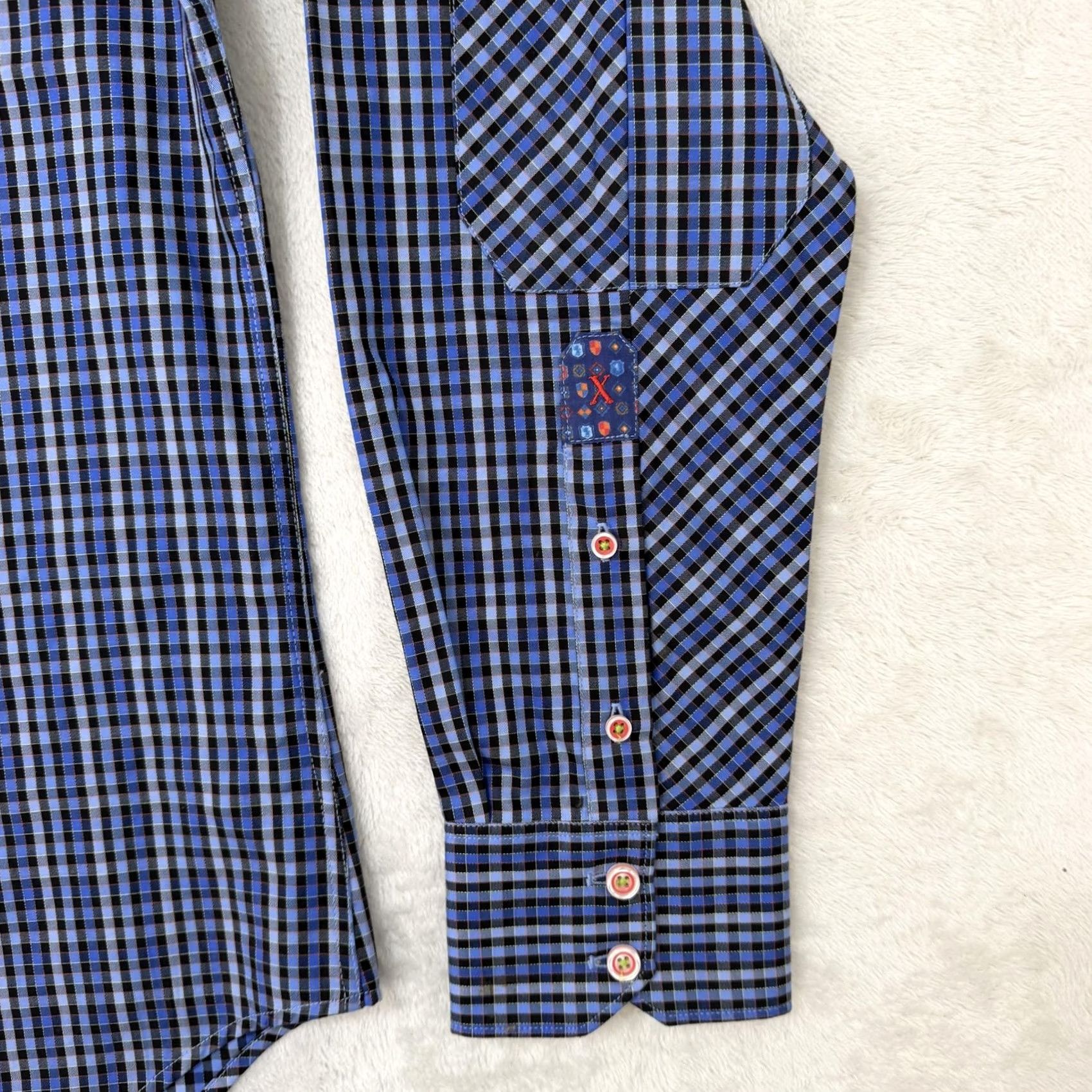 Robert Graham Robert Graham Shirt Mens Large Blue Check Tailored Fit Button Up Long Sleeve Size US L / EU 52-54 / 3 - 5 Thumbnail