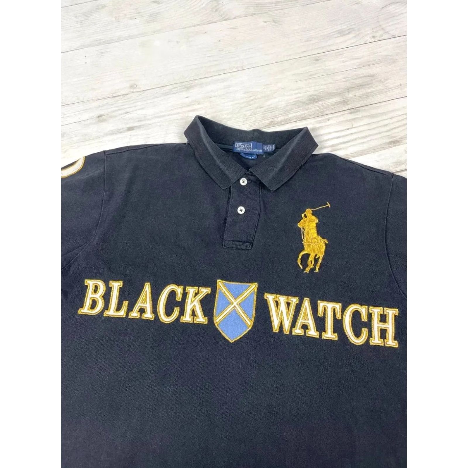 Polo Ralph Lauren VINTAGE Polo Ralph Lauren Rugby Shirt Black Mens Size XL Big Pony Size US XL / EU 56 / 4 - 4 Thumbnail