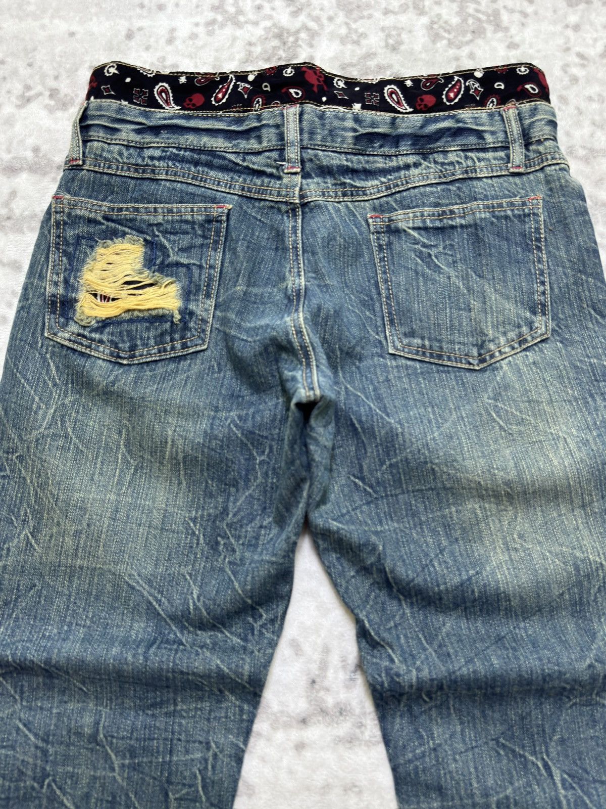 Hysteric Glamour Vintage Pretty Green Design Double Waist Distressed Denim Size US 30 / EU 46 - 8 Thumbnail