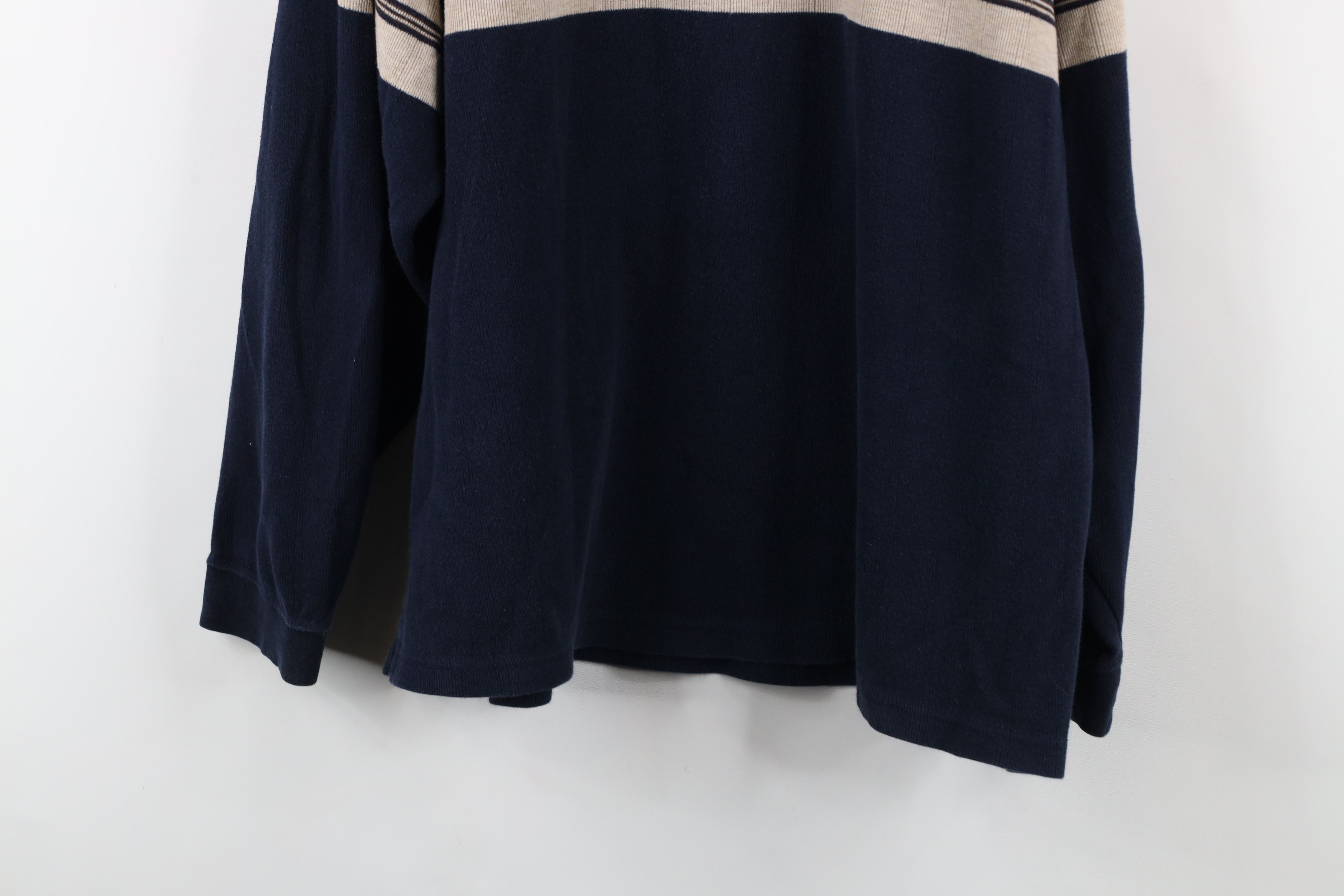 Vintage Vintage 90s Streetwear Striped Ribbed Knit Long Sleeve Polo Size US XL / EU 56 / 4 - 10 Thumbnail