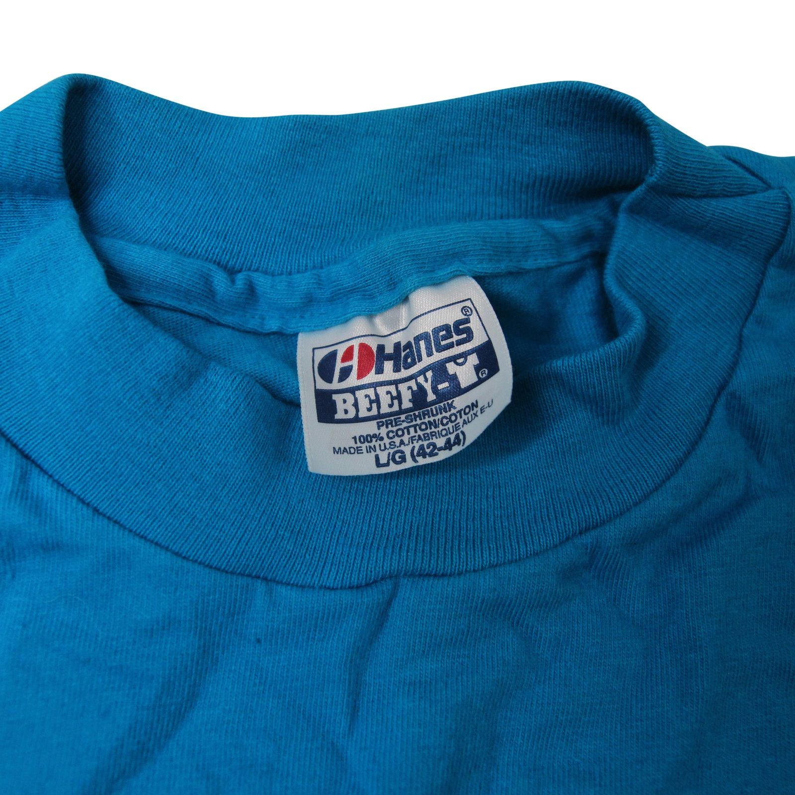Hanes × Vintage Vintage Hanes Beef-T Blank T Shirt Size US L / EU 52-54 / 3 - 3 Thumbnail