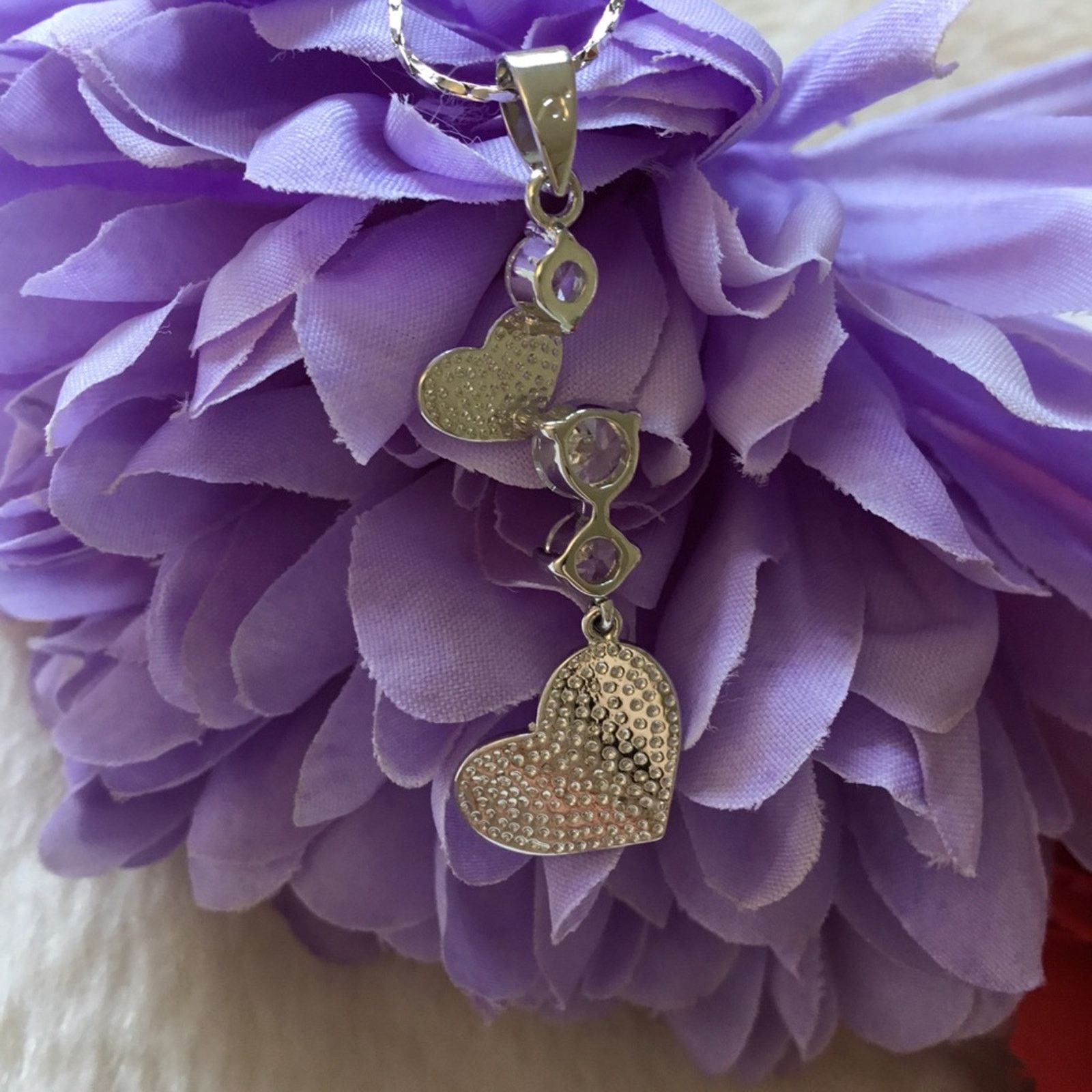 Other Charm Heart with Crystals Necklace Size ONE SIZE - 1 Thumbnail