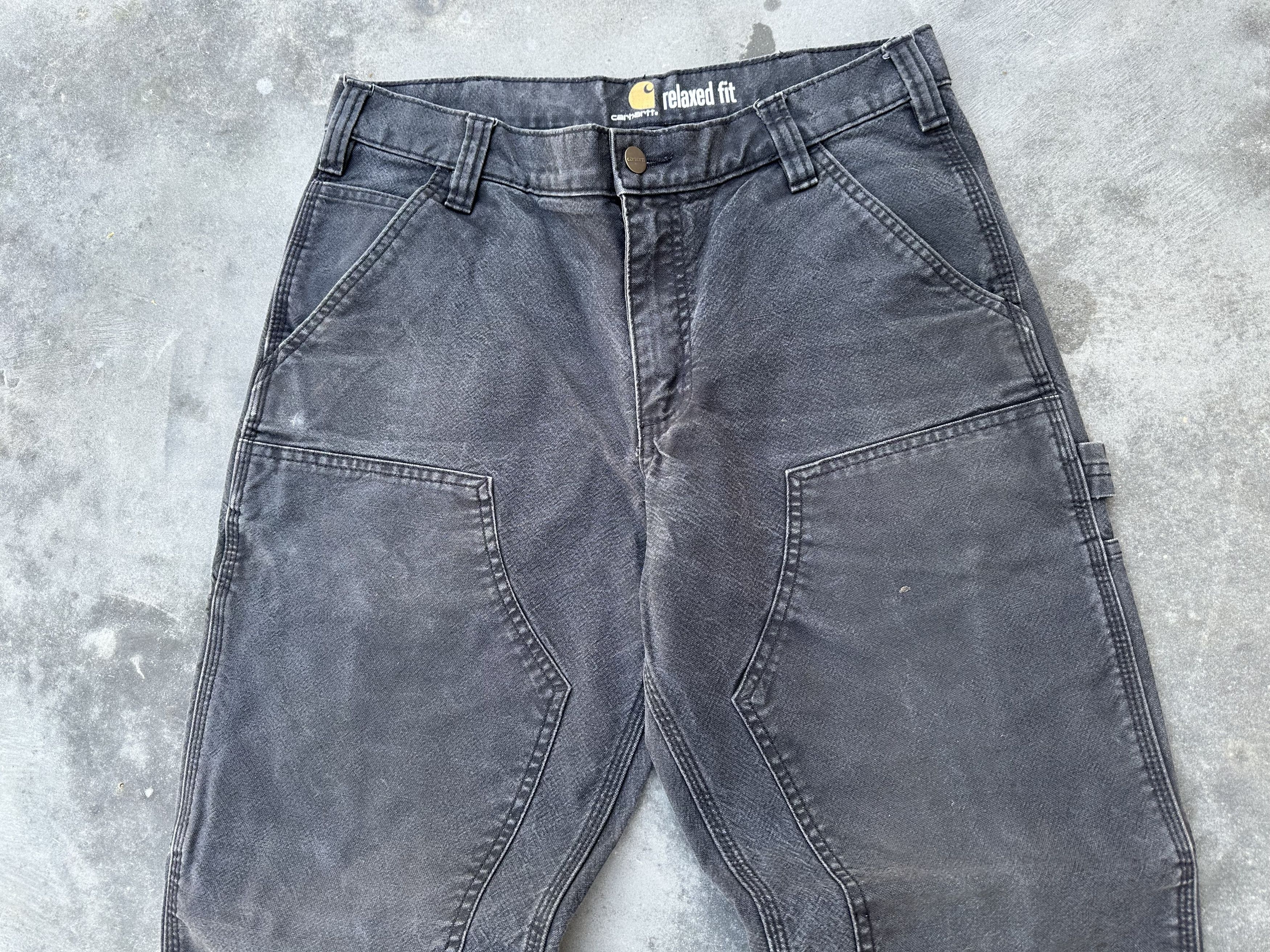Carhartt Vintage faded black Carhart double knee Size US 33 - 10 Thumbnail