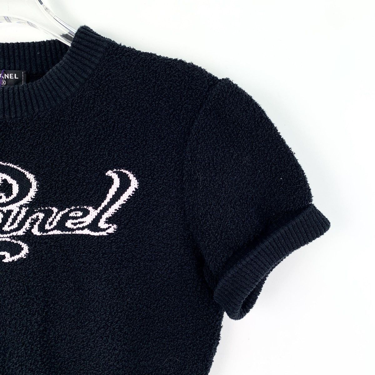Chanel Chanel Black Logo Embroidered Tweed Crew Neck Knit Size XS / US 0-2 / IT 36-38 - 3 Thumbnail