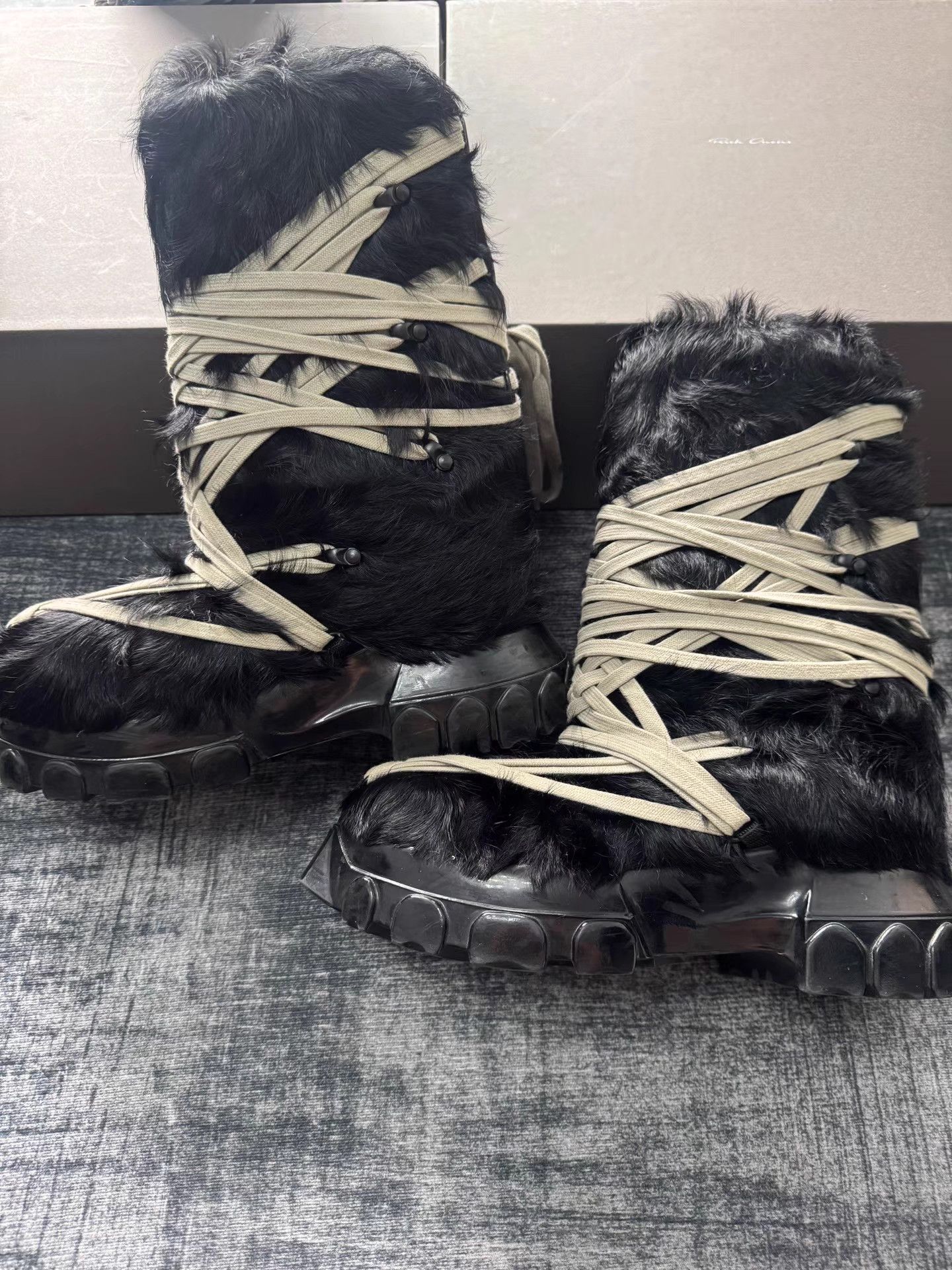 Rick Owens Rick Owens Extreme Lace Pony Hair Snow Boots Size US 8 / IT 38 - 3 Thumbnail