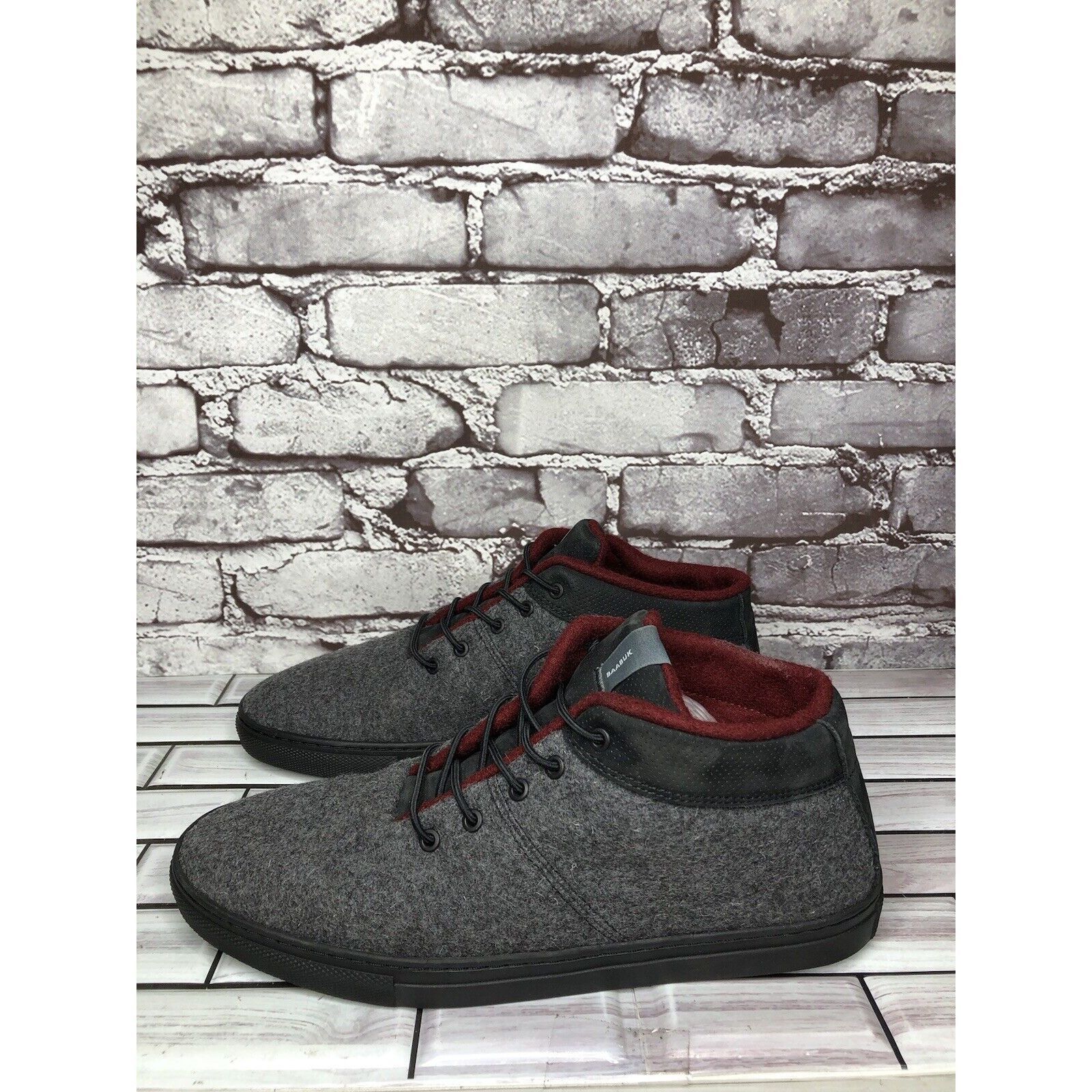 Other Baabuk Sky Wooler Gray High Top Wool Fabric Sneakers Shoes M Size US 9 / EU 42 - 3 Thumbnail