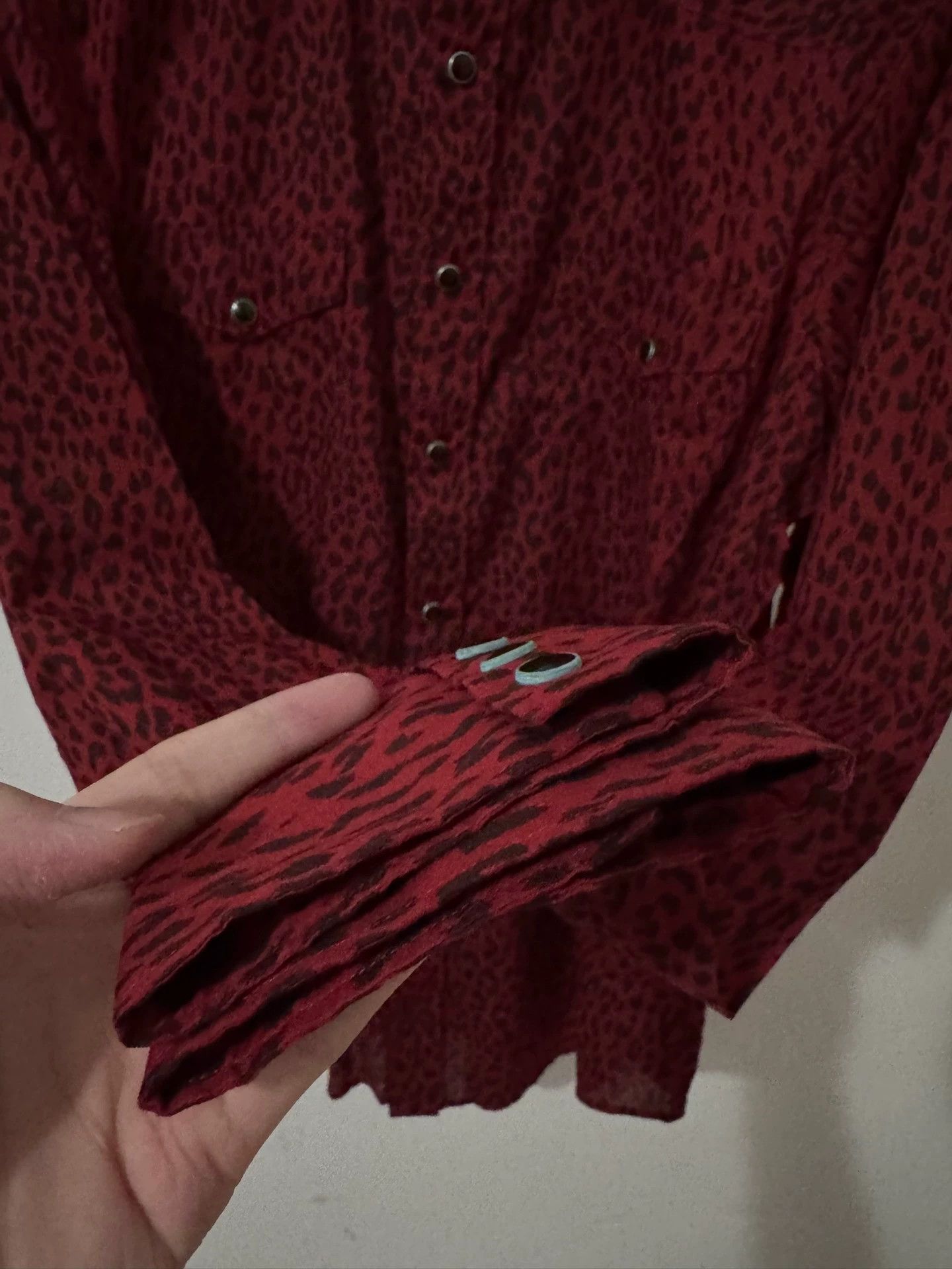 Saint Laurent Paris Saint Laurent SLP Cotton Court Red Leopard Print Shirt Size US XL / EU 56 / 4 - 5 Thumbnail