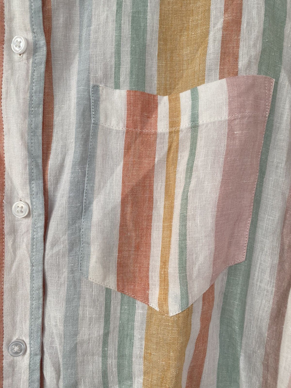 Coldwater Creek Cold water Creek Women Stripe Button Down Linen Shirt Sz L Size L / US 10 / IT 46 - 9 Thumbnail