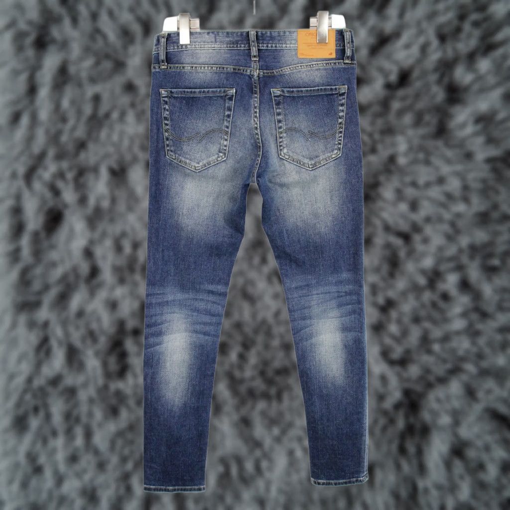 Jack & Jones JACK & JONES Tim Slim Fit Jeans Men's W30/L34 Blue Whiskers Faded Button Fly Denim Size US 30 / EU 46 - 1 Thumbnail