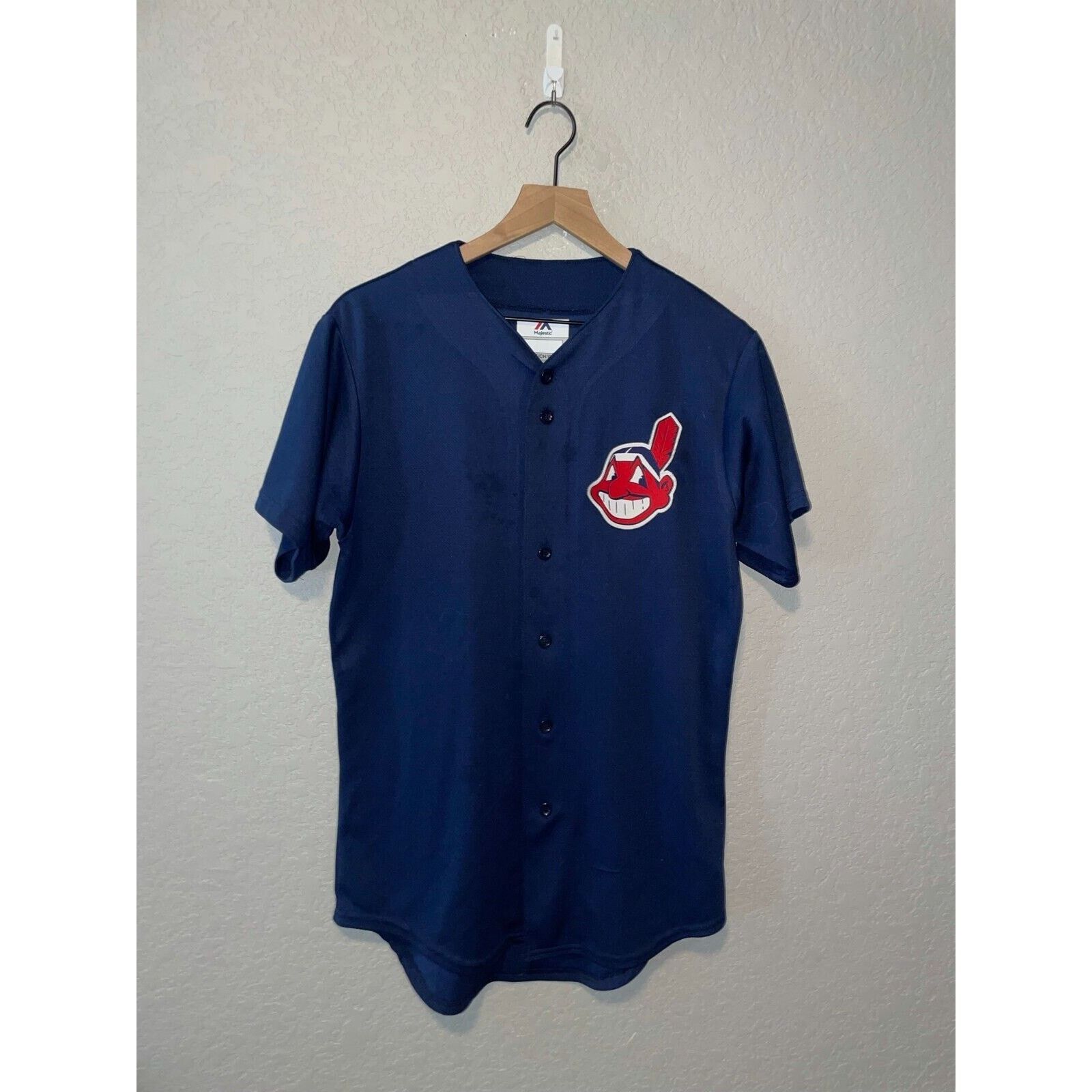 Majestic MLB Cleveland Indians Jersey Baseball Blue Active Top Small Size US S / EU 44-46 / 1 - 1 Thumbnail