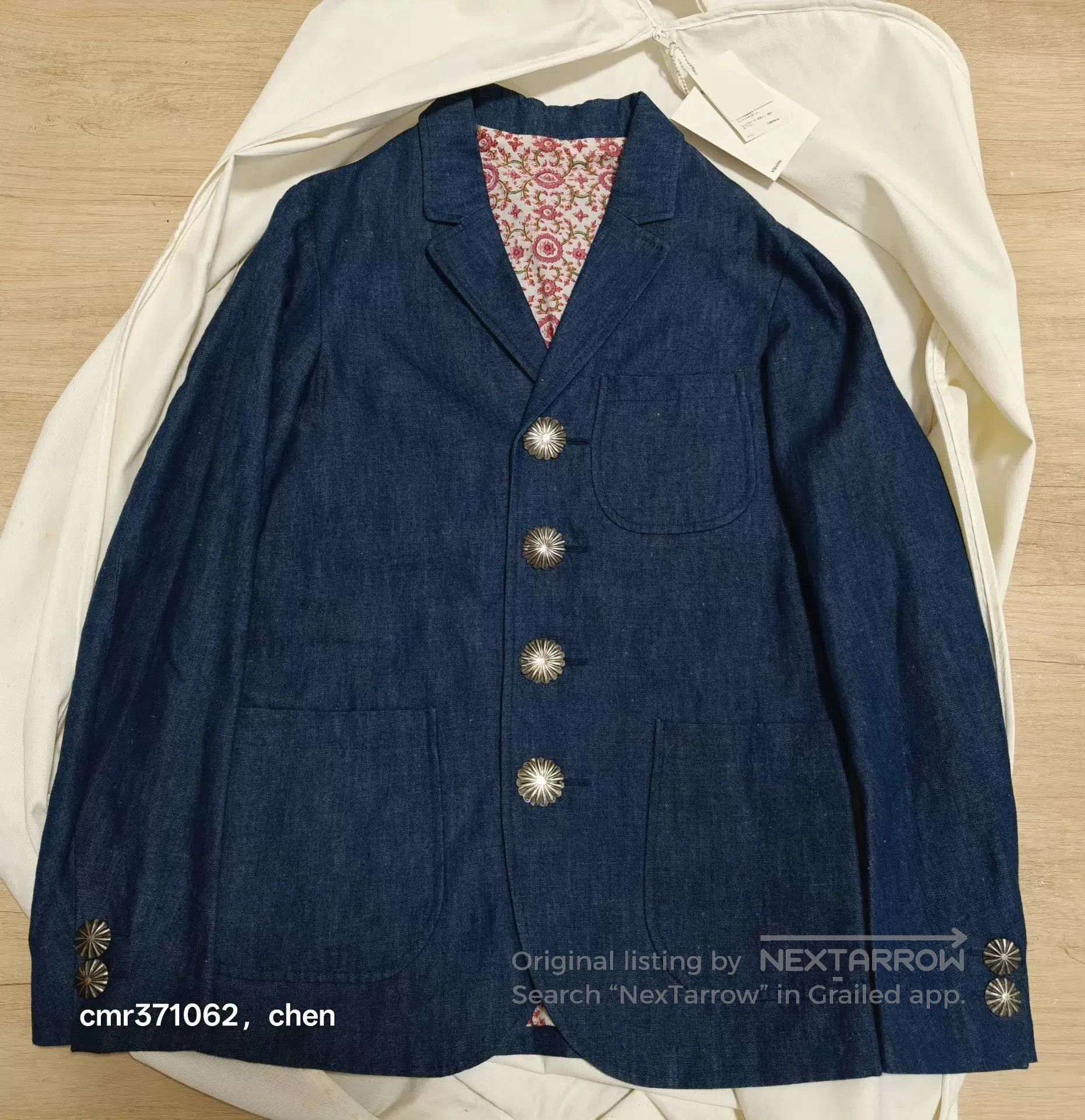 Visvim Blue Denim Jacket with Decorative Buttons . Size US S / EU 44-46 / 1 - 1 Thumbnail