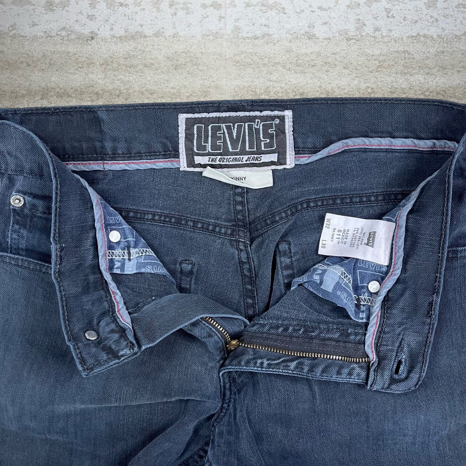 Levi's Vintage Y2K Levis Jeans 511 32x20 Slim Dark Navy Blue Wash Size US 32 / EU 48 - 4 Thumbnail