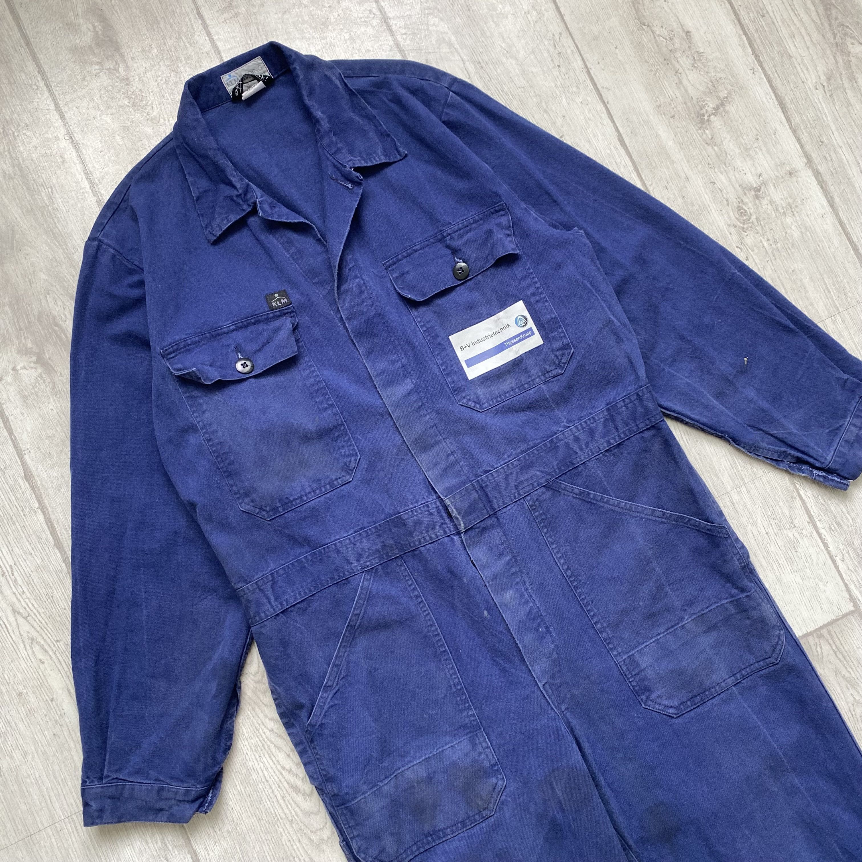 Le Laboureur ⚙️ Vintage 90s Faded French Coverall Sanfor worker jumpsuit Size US 32 / EU 48 - 10 Thumbnail