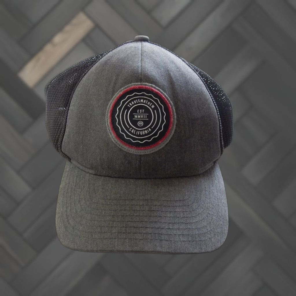 TravisMathew VINTAGE Travis Mathew Men's Hat Snapback Trucker Gray One Size Mens Size ONE SIZE - 1 Thumbnail