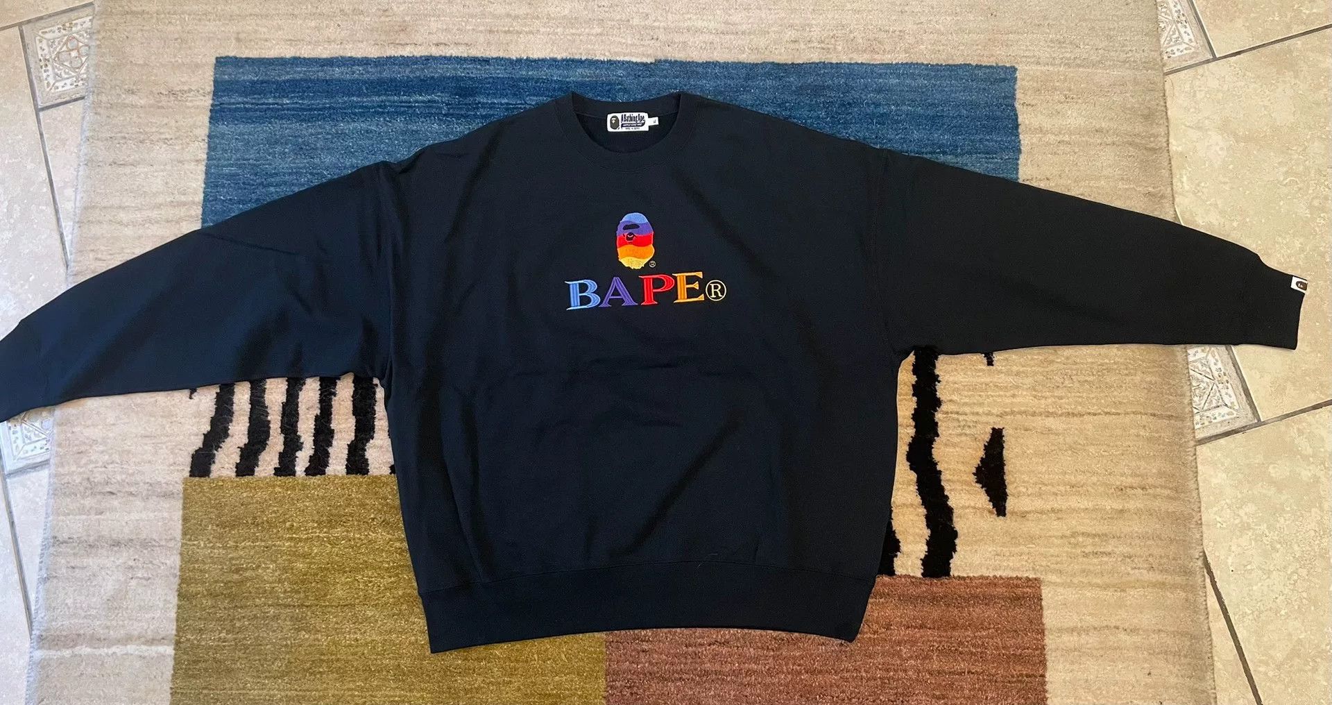 Bape Bape Rainbow Embroidered Crewneck Sweatshirt Size US XL / EU 56 / 4 - 1 Thumbnail