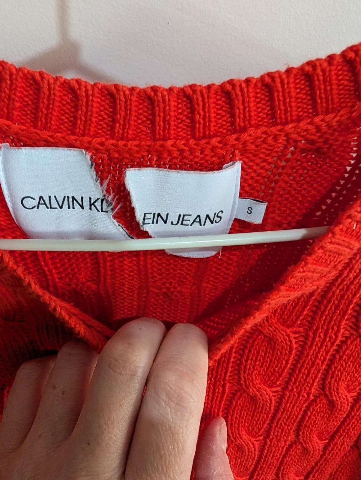 Other Calvin Klein Jeans Red Cable Knit Crewneck Sweater Size S Size US S / EU 44-46 / 1 - 1 Thumbnail