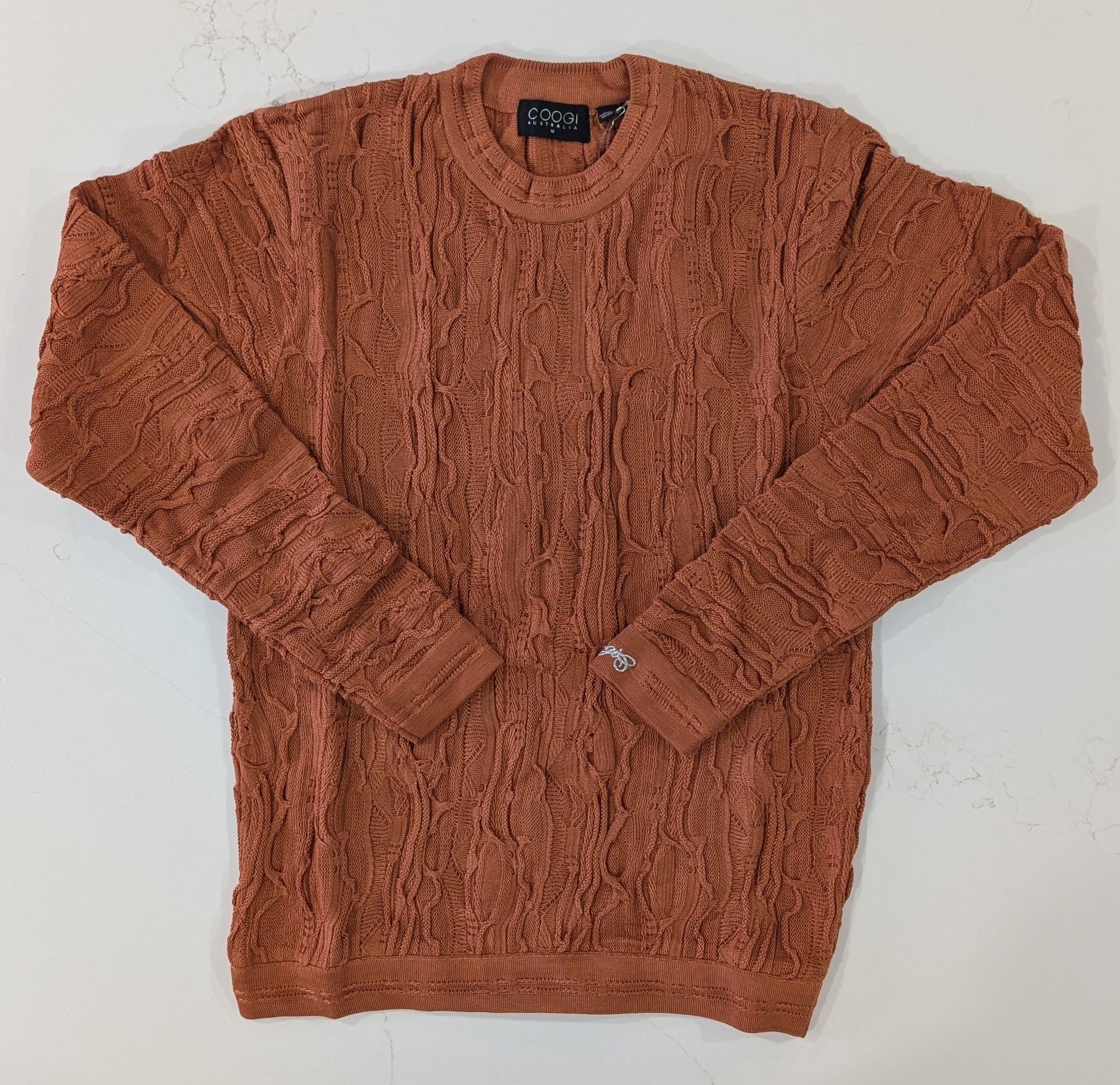 Coogi Coogi NWT Classic 3D Knit Sweater Copper Size M Size US M / EU 48-50 / 2 - 1 Thumbnail
