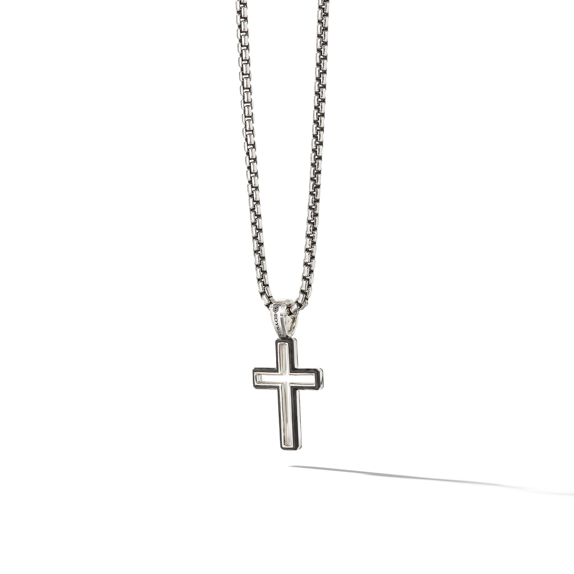 David Yurman o1w1db10526 D25165M /Size 7/Forged Carbon Cross in Silver Size ONE SIZE - 4 Thumbnail