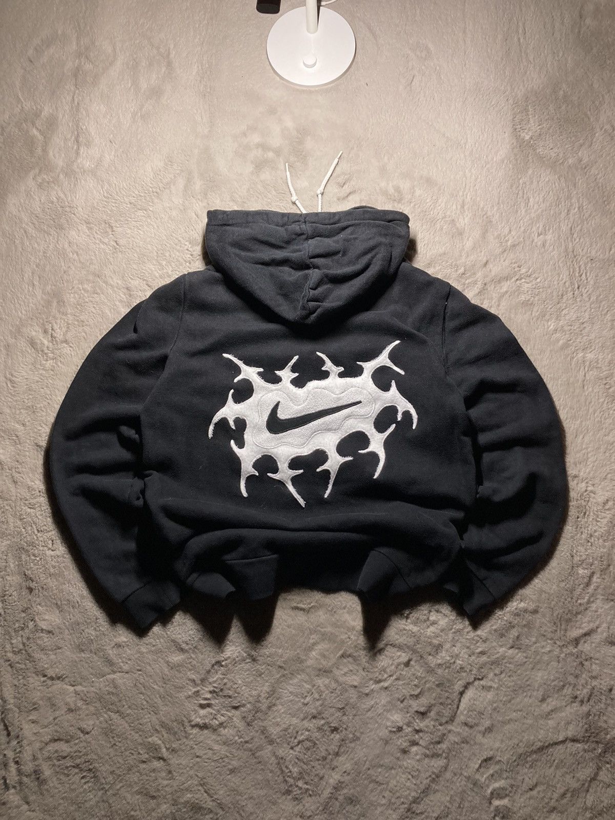 Nike ⛩️Nike Custom Hoodie Rare Y2K Punk Rock Devil Cross Hearts⛩️ Size US M / EU 48-50 / 2 - 2 Thumbnail