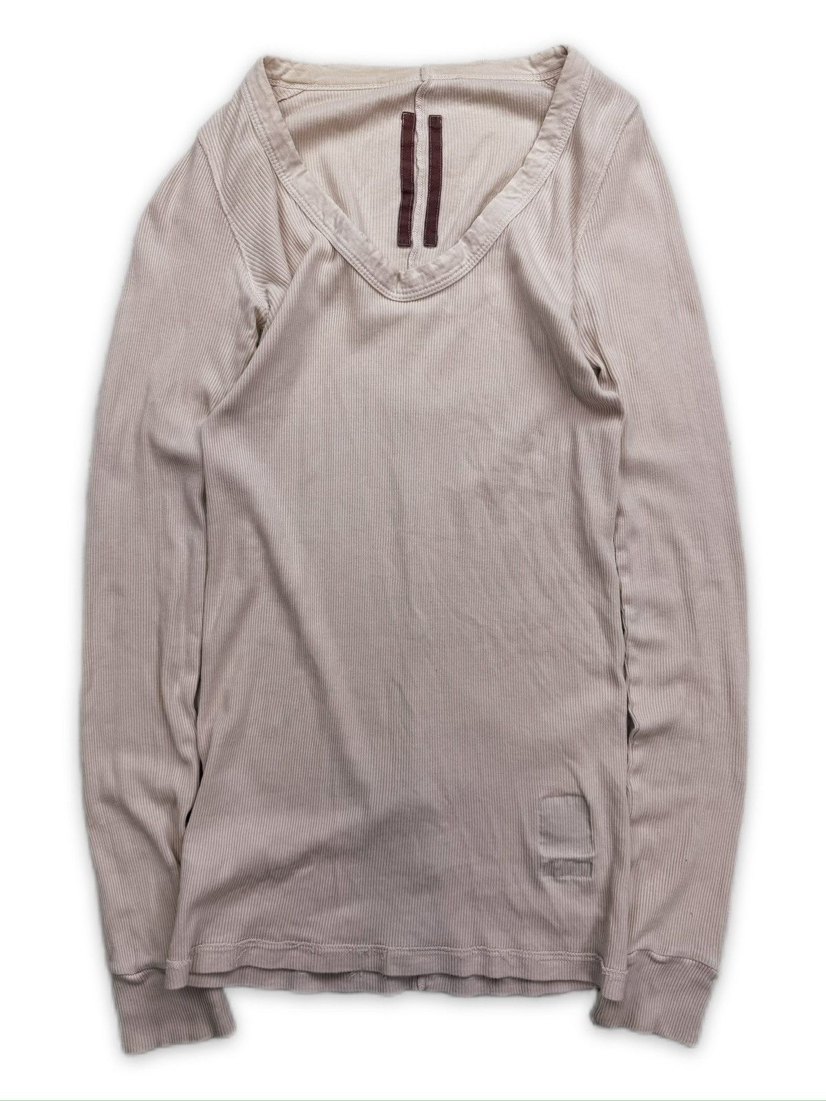 Rick Owens AW16 Rick Owens Ribbed V-Neck Long Sleeve Shirt Size US S / EU 44-46 / 1 - 1 Thumbnail