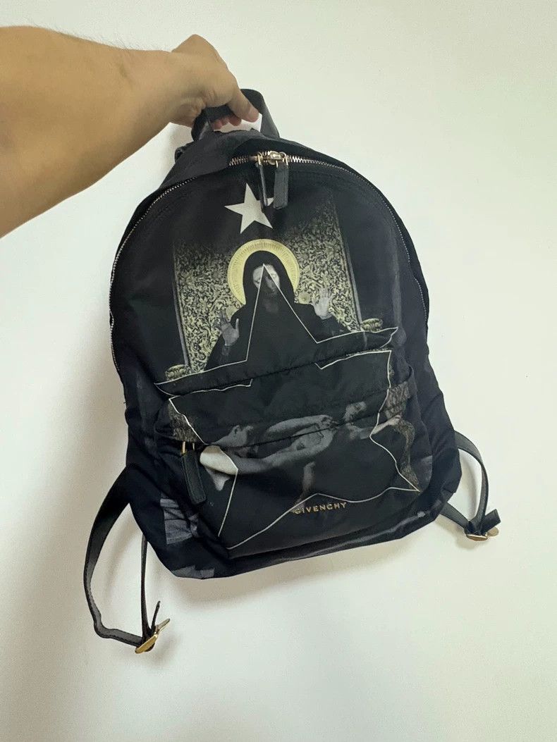 Pre-owned Givenchy Madonna Series Fabric Backpack -dmc In Black