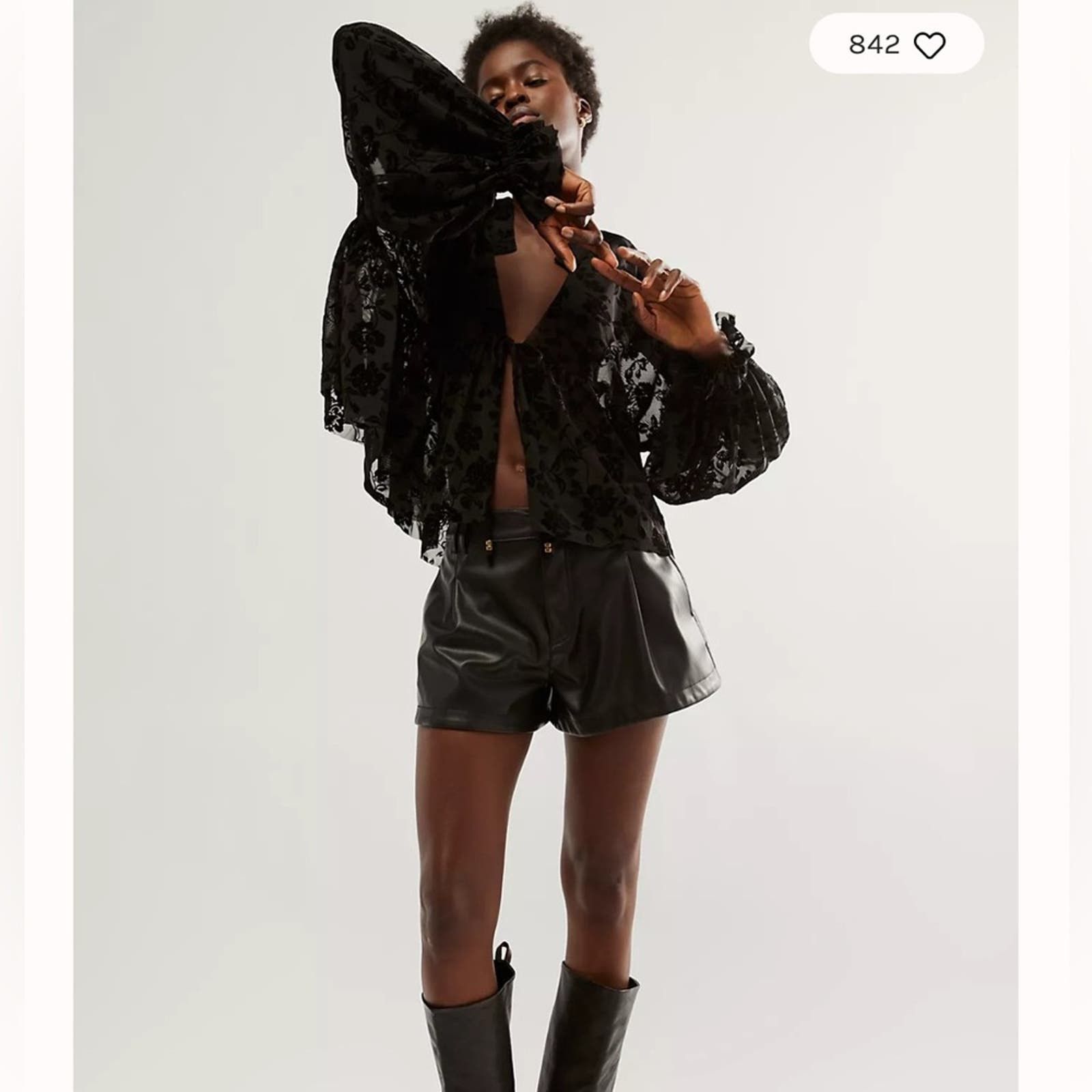 image of NWOT Free People Wednesday Bed Jacket In Black, Women's (Size Medium)