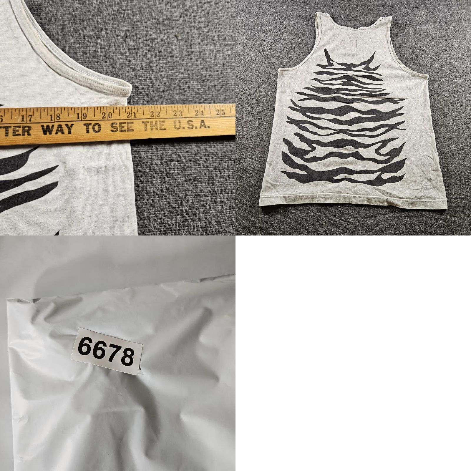 Fruit Of The Loom VINTAGE Fruit Of The Loom Shirt Mens L Gray Ted Nugent Zebra Tank 80s Rock Music Shirt Mens Size US L / EU 52-54 / 3 - 8 Thumbnail