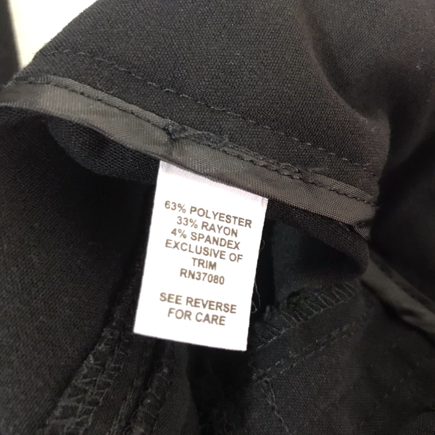Vintage CATO Black Mid-Rise Straight Fit Dress Pants Womens Size 14P Petite Business Casual Size 36" / US 14 / IT 50 - 5 Thumbnail