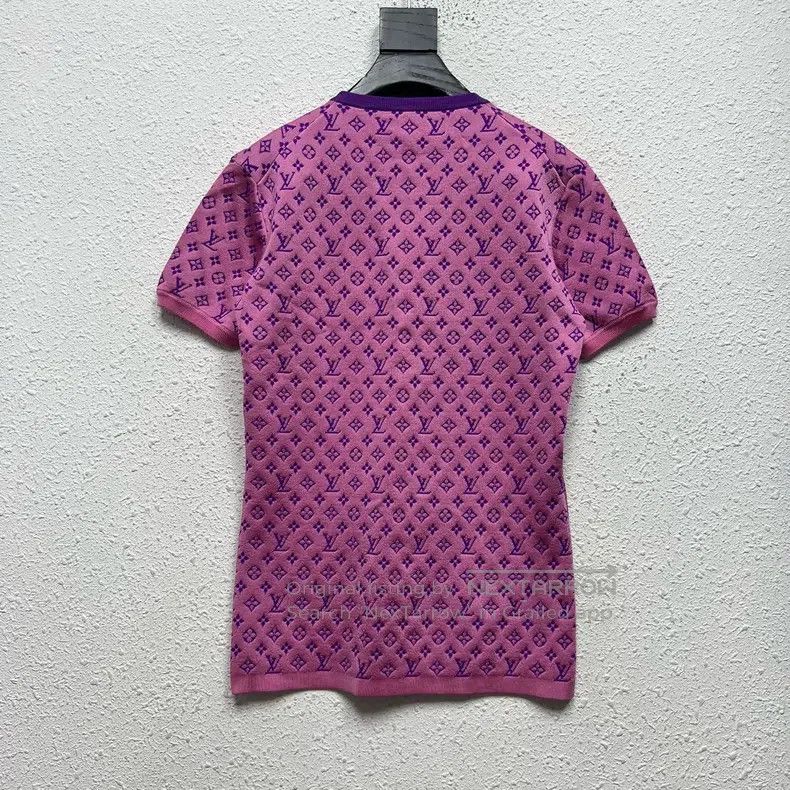 Louis Vuitton Louis Vuitton Purple and pink color matching logo knitted Size L / US 10 / IT 46 - 2 Thumbnail