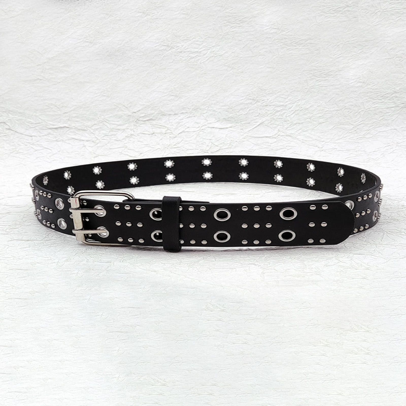 Leather Black Studded Belt Size ONE SIZE - 8 Thumbnail