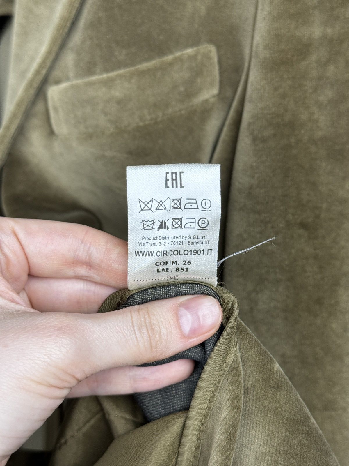 Circolo 1901 Circolo 1901 khaki green one button velvet velour blazer Size S / US 4 / IT 40 - 10 Thumbnail