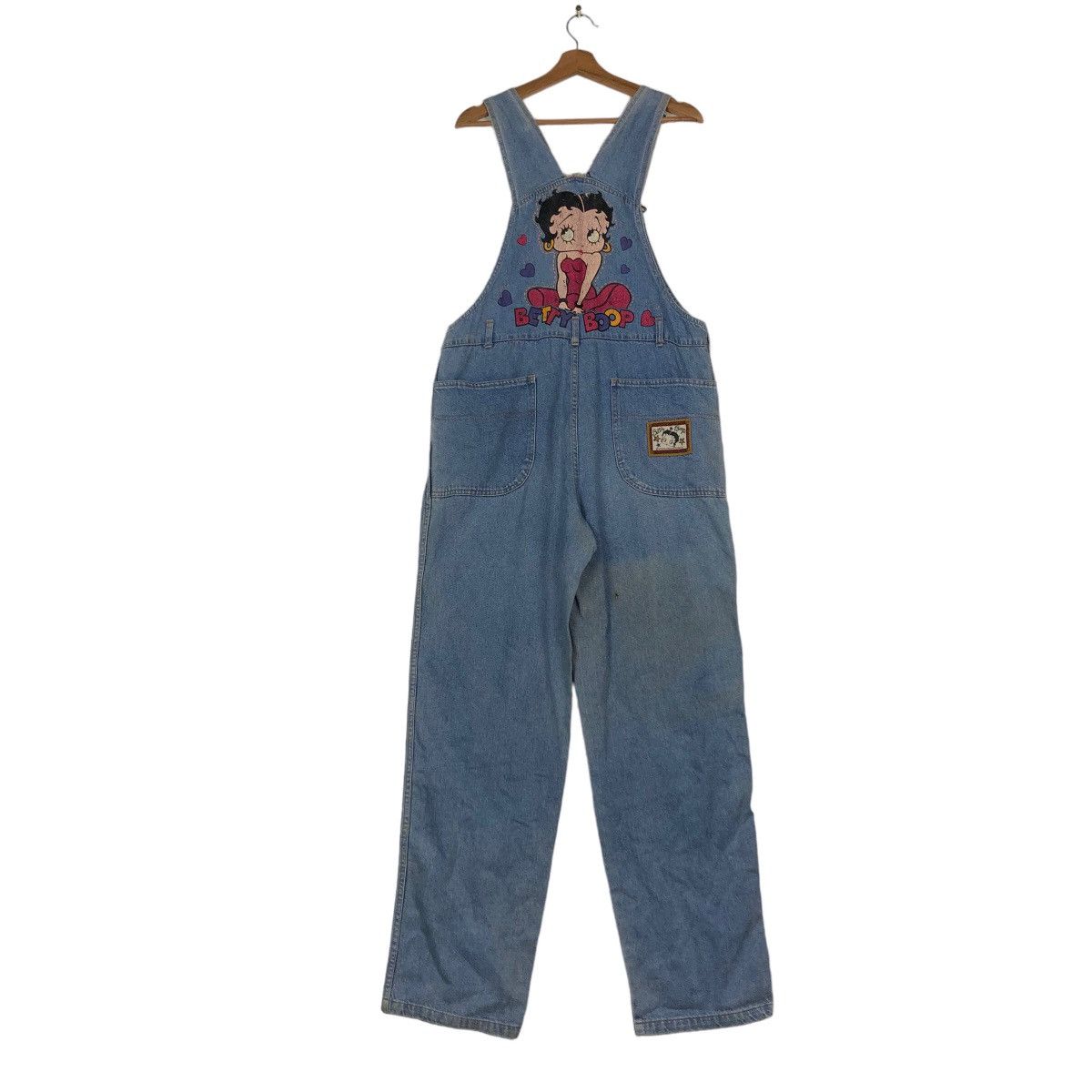 Cartoon Network 🔥Vintage Denim Overall Trousers Worker Betty Boop Big Logo Size US 36 / EU 52 - 9 Thumbnail