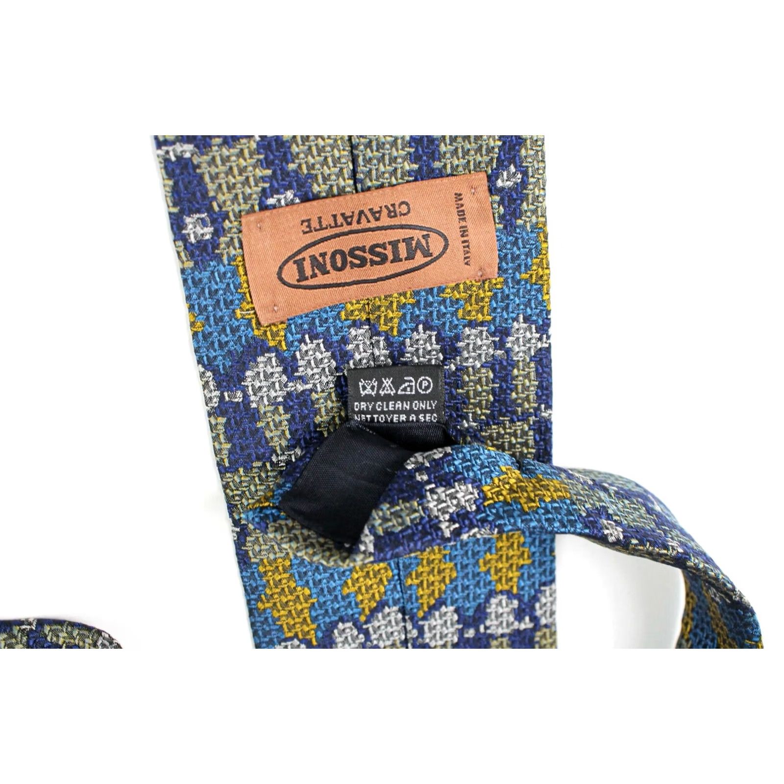 Missoni MISSONI Tie Men's ONE SIZE 100% Silk Classic Pointed Blue Patterned Size ONE SIZE - 6 Thumbnail