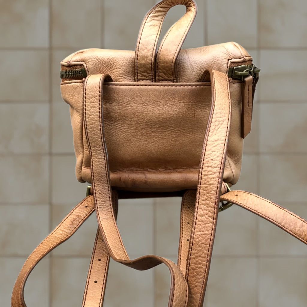 Vintage VTG MARGOT NEW YORK Mini Backpack Leather Women's Zip Bag Brown 9"x6"x4" Backpack Women Brown Leather Zip Bag 9 W x 6 H x 4 D Size ONE SIZE - 1 Thumbnail
