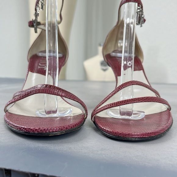 Dior × Vintage VTG DIOR Snake Strappy Letter Silver Dangle Charm Stiletto S Size US 8 / IT 38 - 8 Thumbnail
