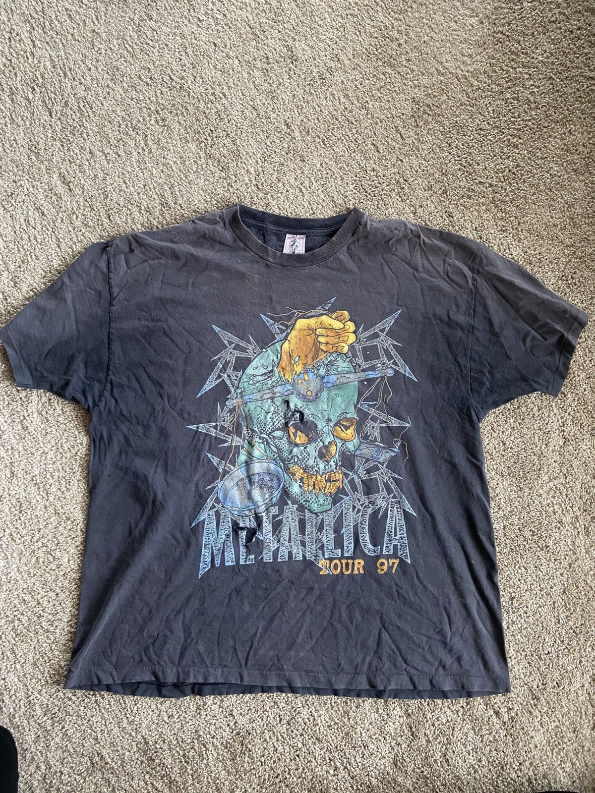 Band Tees × Metallica × Vintage 1997 Metallica Tour Tee Size US XXL / EU 58 / 5 - 1 Thumbnail