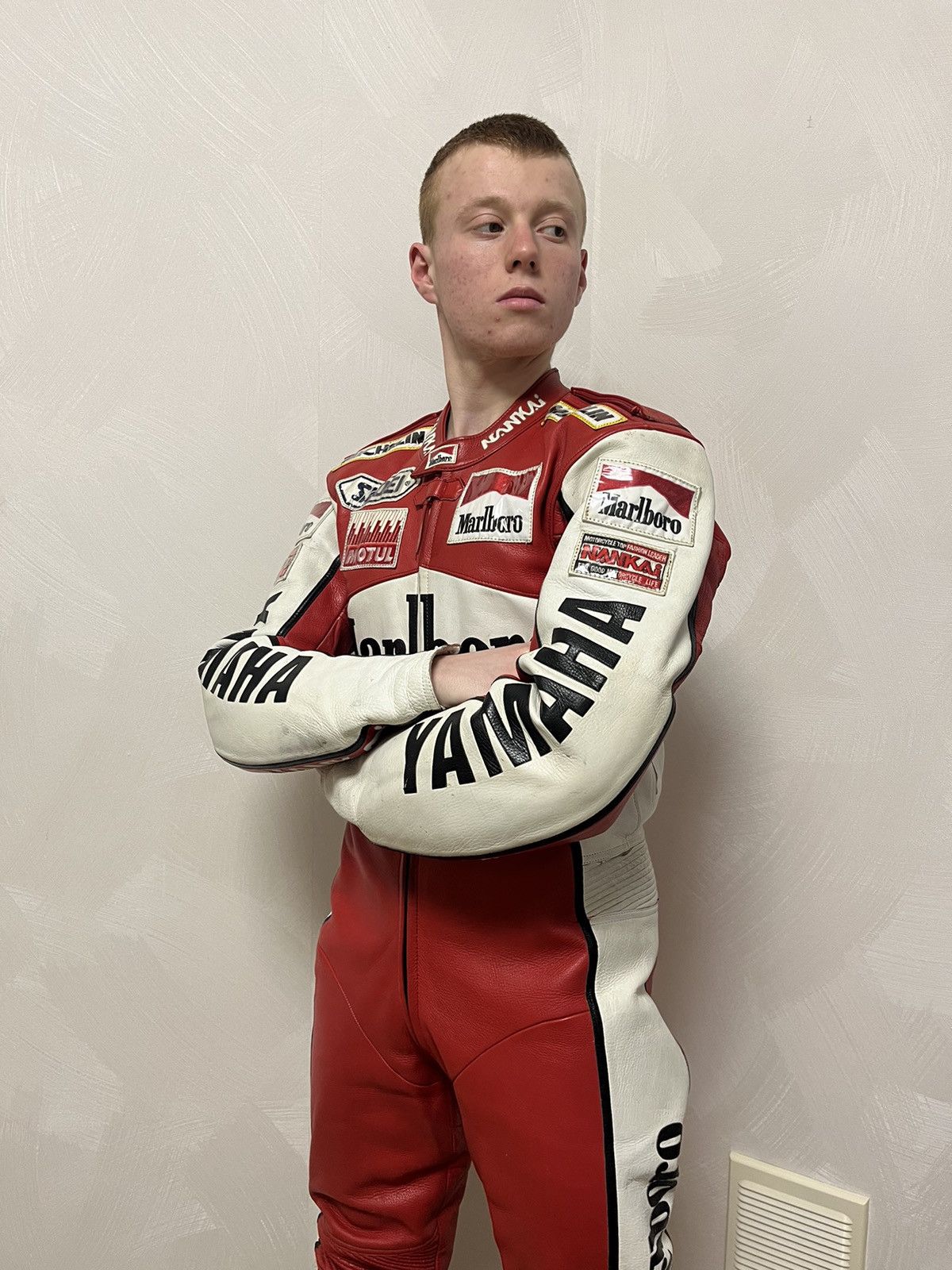 Marlboro × Yamaha Very Rare Marlboro Yamaha Leather Jacket Overalls Size US L / EU 52-54 / 3 - 1 Thumbnail