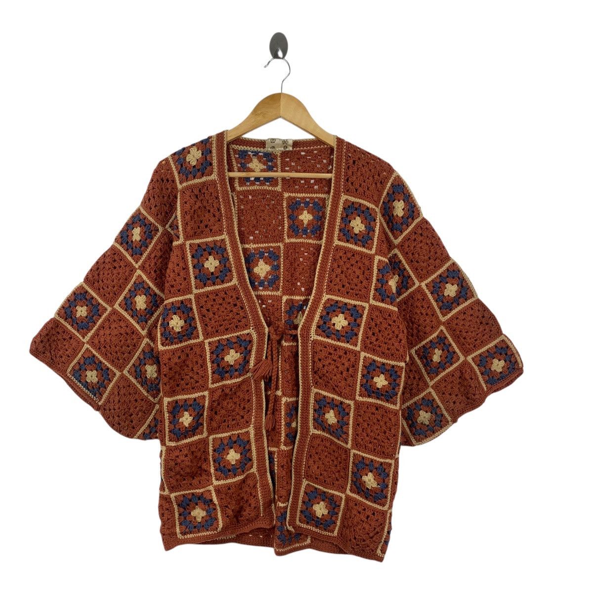 Vintage Vintage 70s KIMONO JAPAN DRAGON Ancient Geometric Coat Size M / US 6-8 / IT 42-44 - 3 Thumbnail